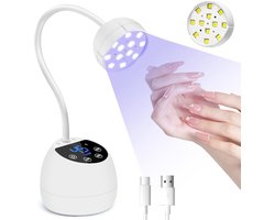 UV-nagellamp - Flexibele LED-nagellamp - 36W mini draadloze flits-uithardingslamp - USB oplaadbaar - Voor gelnagels - Met 4 timers en automatische sensor - Geschikt voor salon- en thuisgebruik - Wit