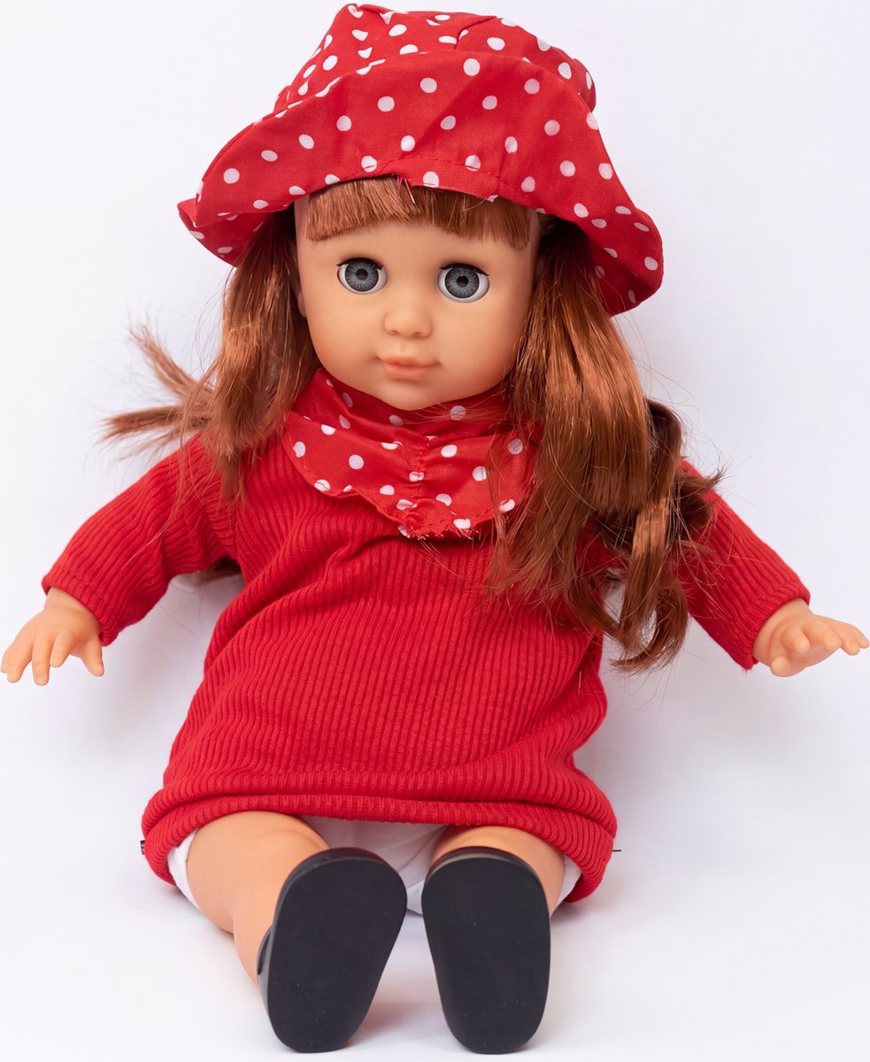 Nana pratende pop - Zachte knuffel pop - met geluid - 35CM