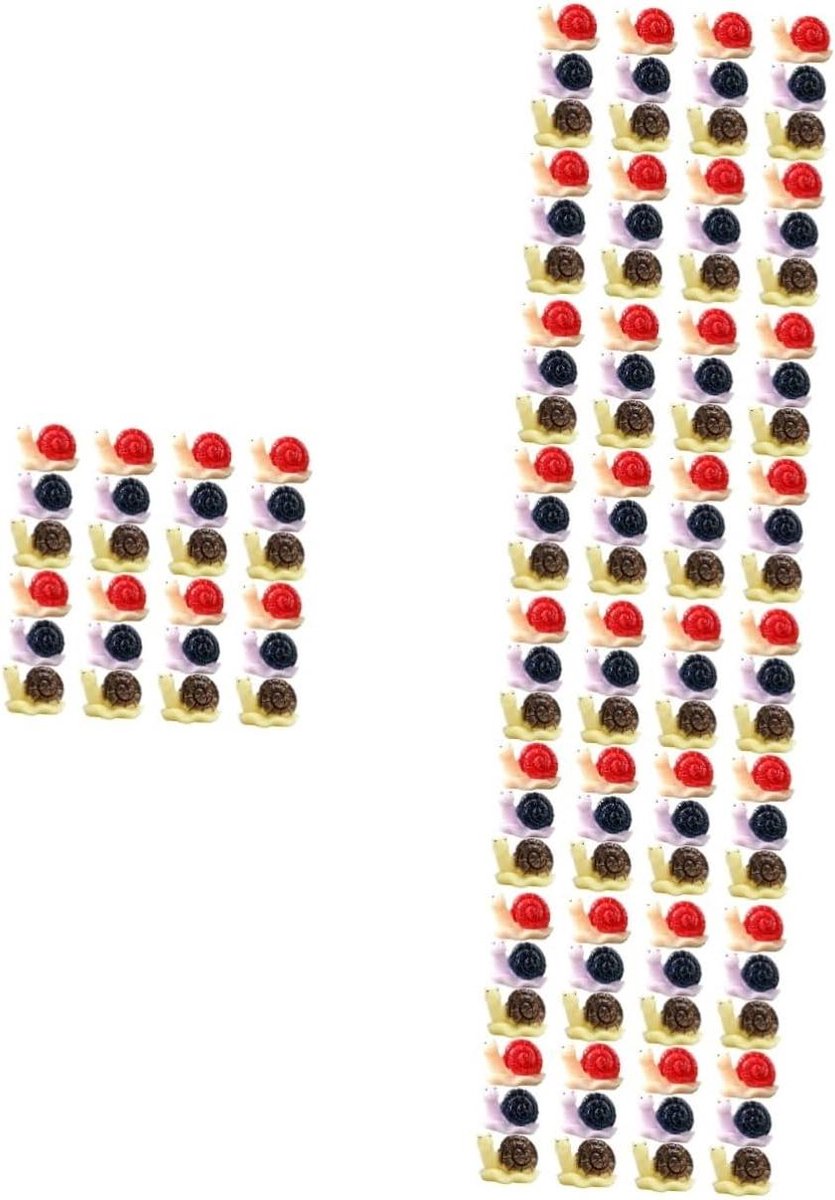 Slak Ambachtelijke Ornamenten - Mini Beeldjes - Tuindecoratie - Levendige Kleuren - 120 Stuks - Diverse Kleuren
