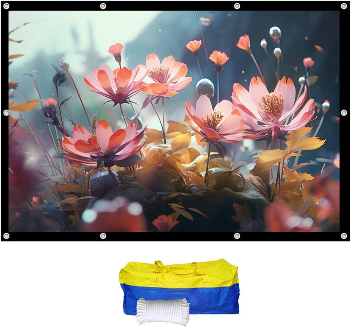 Projectiescherm - Filmscherm - Thuisbioscoop Ervaring - Ondoorzichtig Zwart - 150 inch - Wit