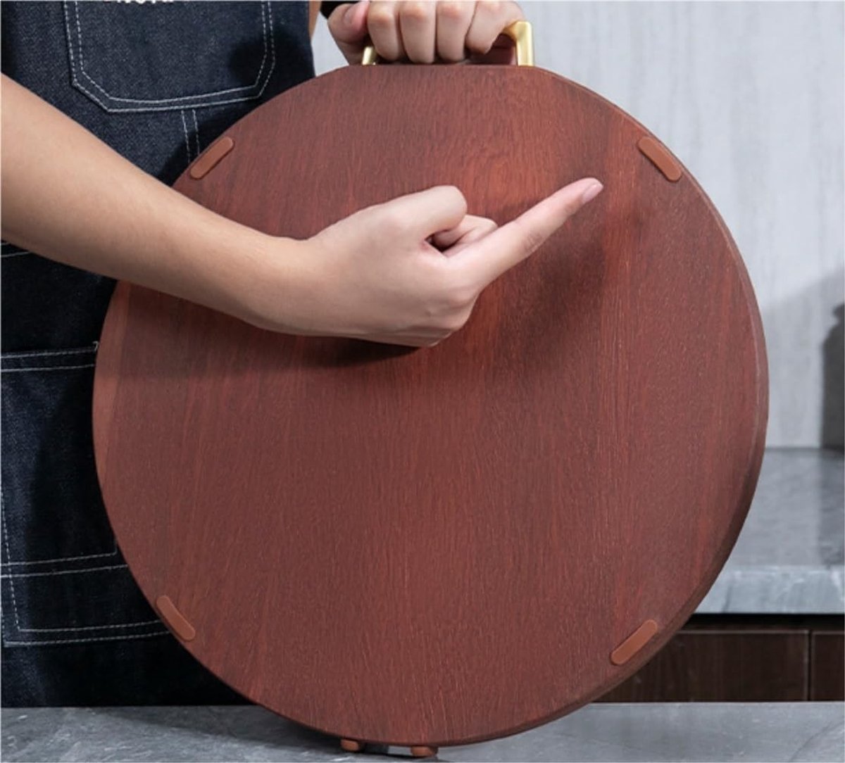 Houten Snijplank - Hakblok Tafel - Keukenwerkzaamheden - Gepersonaliseerd Cadeau - 36x36cm — cadeau in Cadeau-ideeën - foto 2
