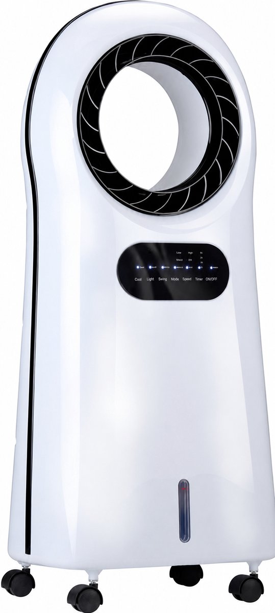 Lifetime Air Aircooler met Koelelementen - Ventilator, Luchtbevochtiger en Luchtkoeler - Mobiele Airco zonder Afvoer - Air Cooler 55dB - Afstandsbediening en Timer - Watertank 3.5L - Sfeerverlichting
