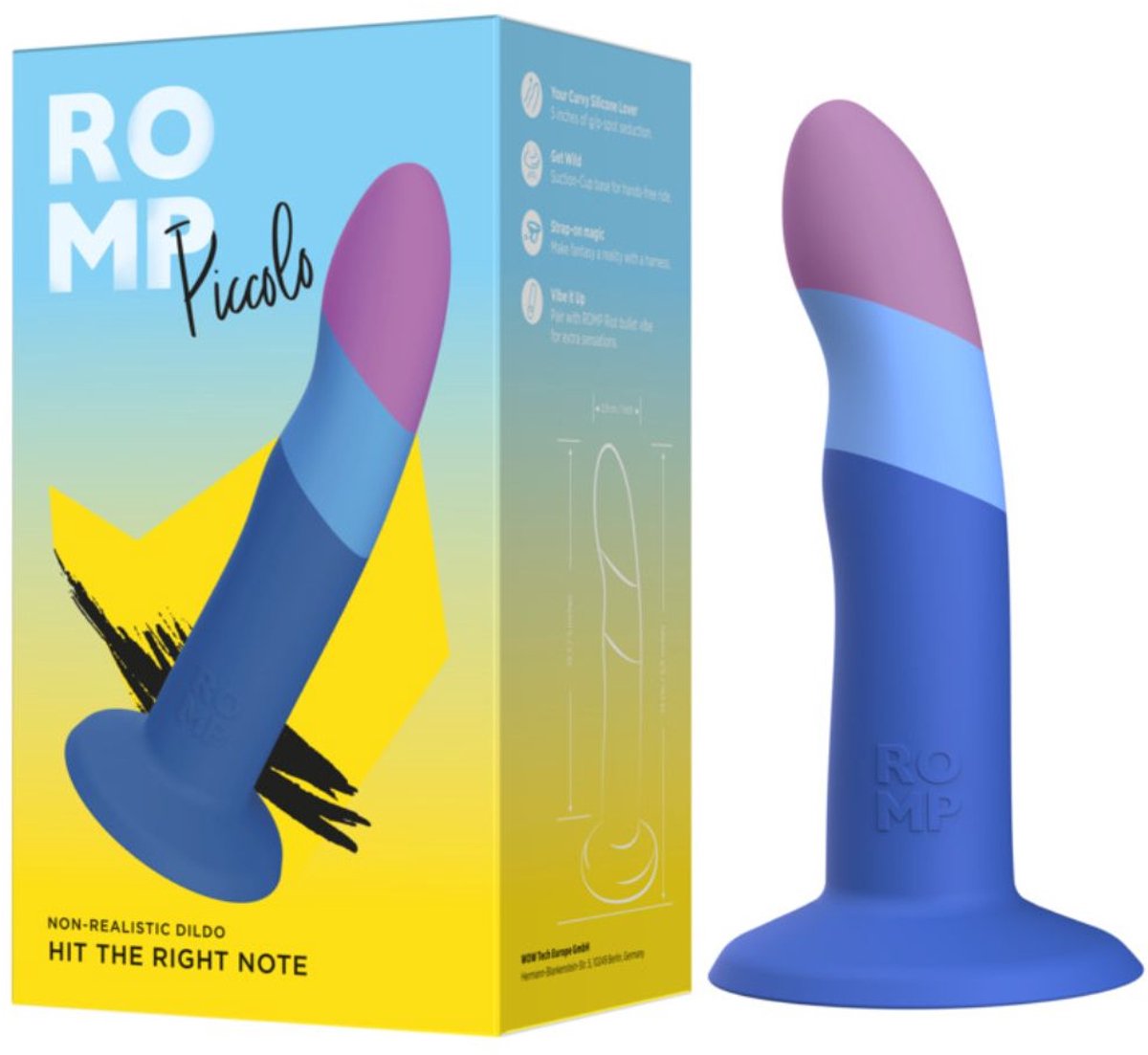 ROMP – Piccolo Vibrerende Dildo – Blauw