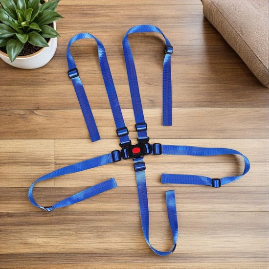 Kinderstoel Tuigjes - Baby Riemen - Veilig Zitten - 5-Punts Bevestiging - Verstelbaar - Blauw — afbeelding 3