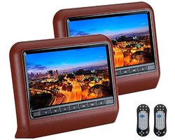 Hoofdsteun DVD Spelers - Auto Monitors - Reizen met Kinderen - Slot-in Scherm - 2 Stuks 9 Inch - Zwart