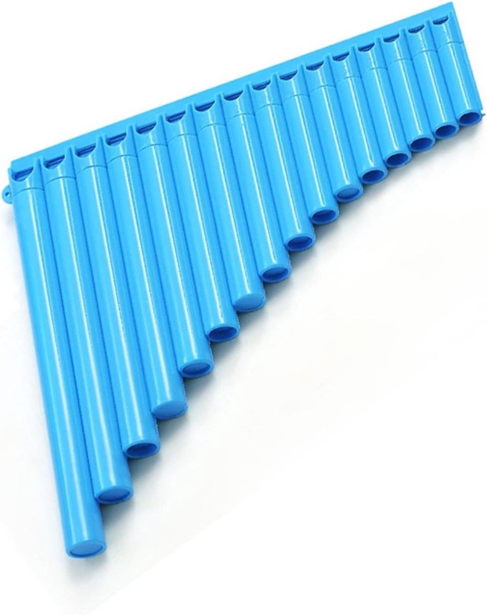 Panfluit - Blauwe Fluit - Muziek Leren - 16 Pijpen - 23 cm Breed - Blauw