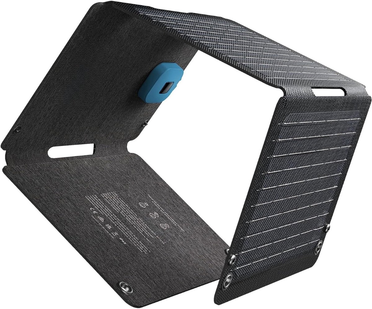 TIM® Zonnepaneel Opvouwbaar - Zonnepaneel - Oplader - Ultrasnel Opladen - Zwart -23cm x 5cm x 28cm