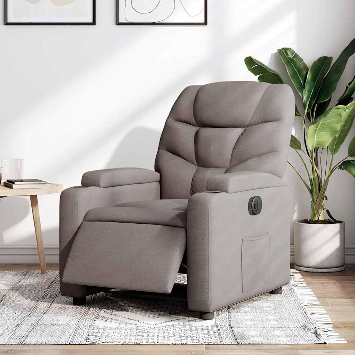 Elektrische Relaxstoel - Comfortstoel - Ontspannen Thuis - Elektrische Ligfunctie - 74 x 89 x 100 cm - Taupe