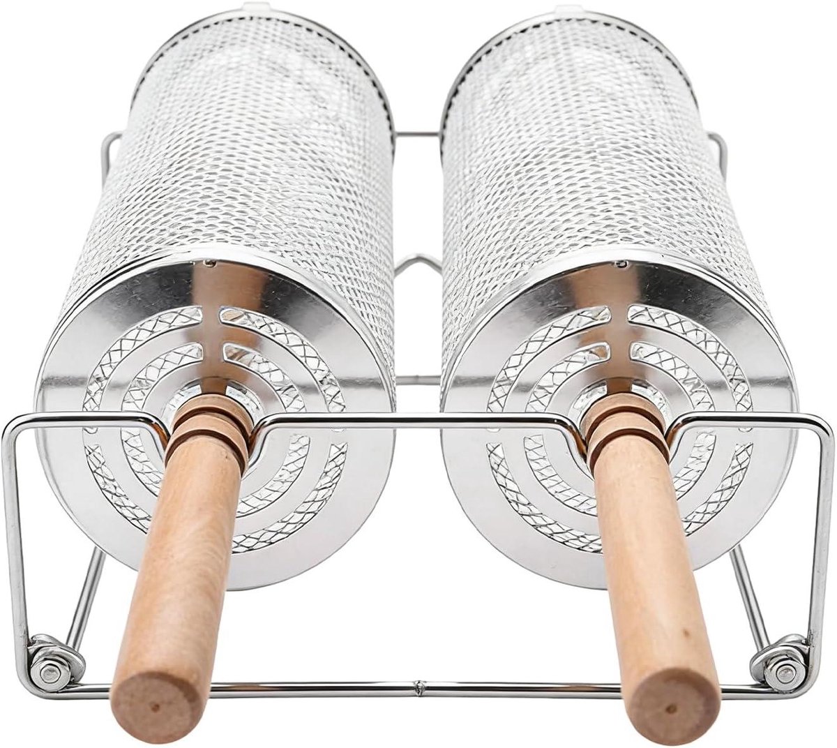 Grillmand - Rollende Kooi - Buiten Koken - Roestvrij Staal - 625g - Zilver
