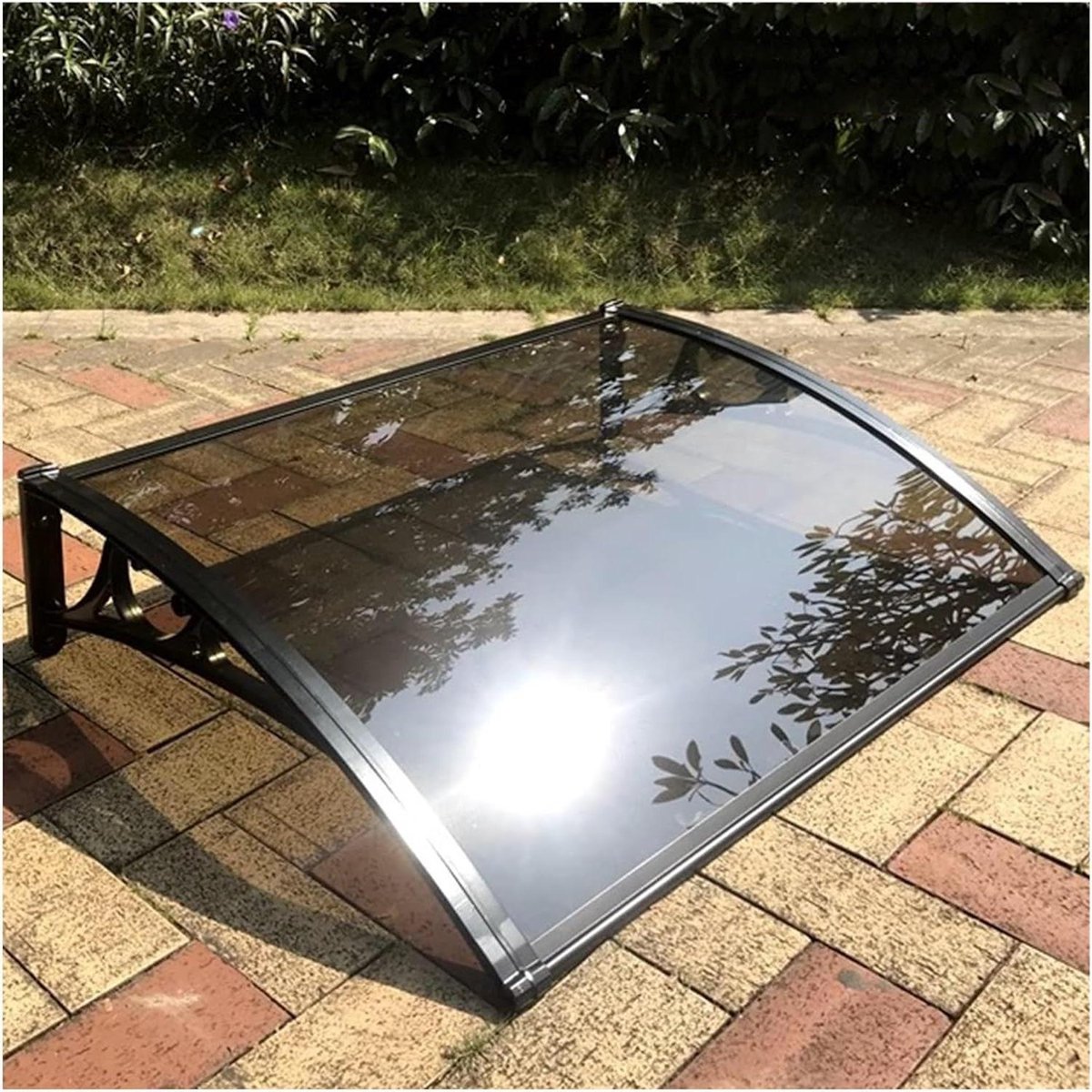 Deurluifel Polycarbonaat - Buitenbescherming Veranda - Bescherming tegen Weer - UV- en Regenbestendig - 100 x 120 cm - Zwart