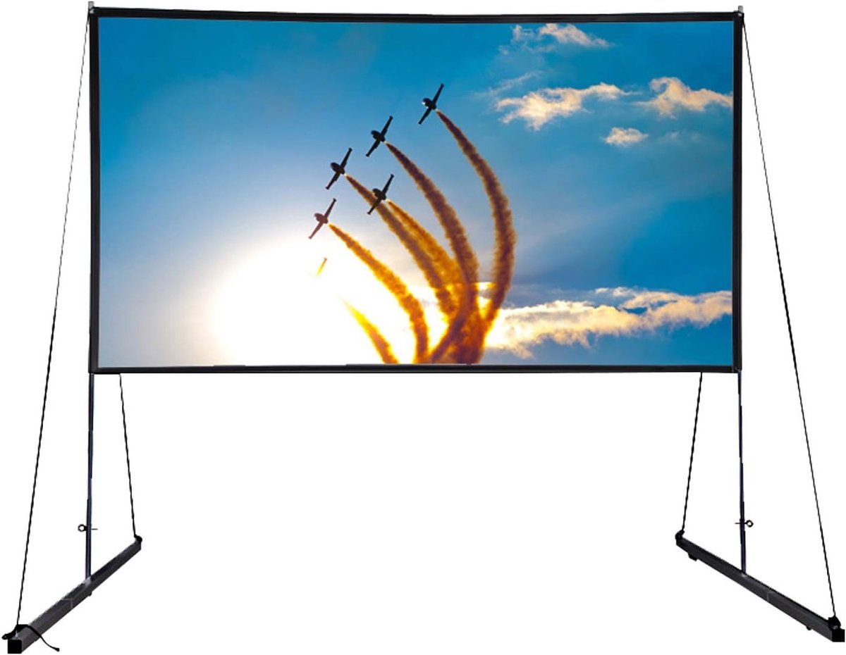 Groot 150 inch canvas projectiescherm 16:9 voor binnen en buiten, ideaal voor films en presentaties