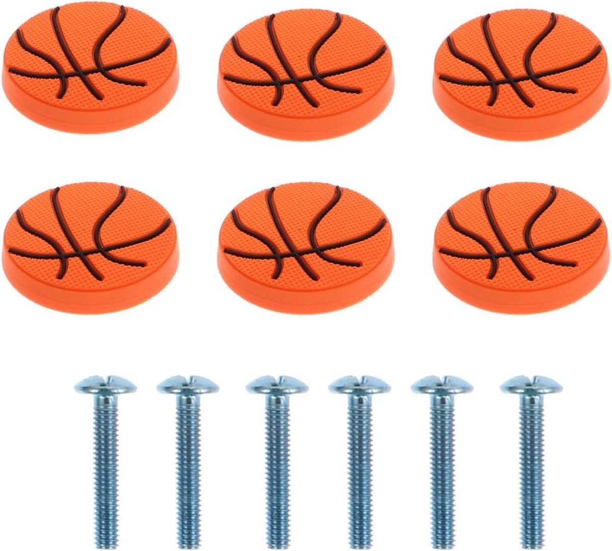6 Stuks Basketbal Deurknoppen voor Kinderkamer - Creatieve Stootvaste Meubelgrepen voor Commode, Lade en Kledingkast Decoratie