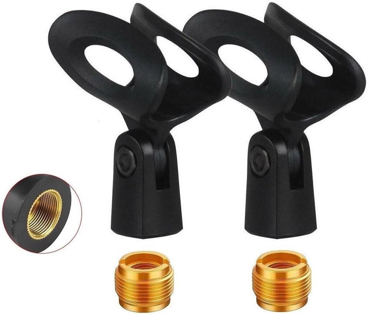 Microfoon Clip - Microfoonhouder - Optreden - Universele Adapter - 2 Stuks - Zwart