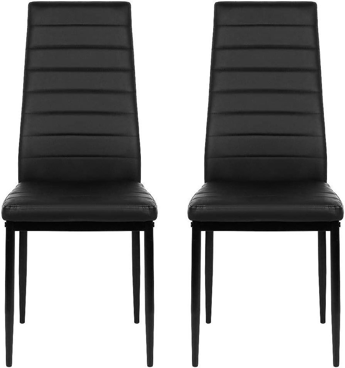 Eetkamerstoelen Set - Gestoffeerde Stoelen - Comfortabel Zitten - Massief Metalen Frame -