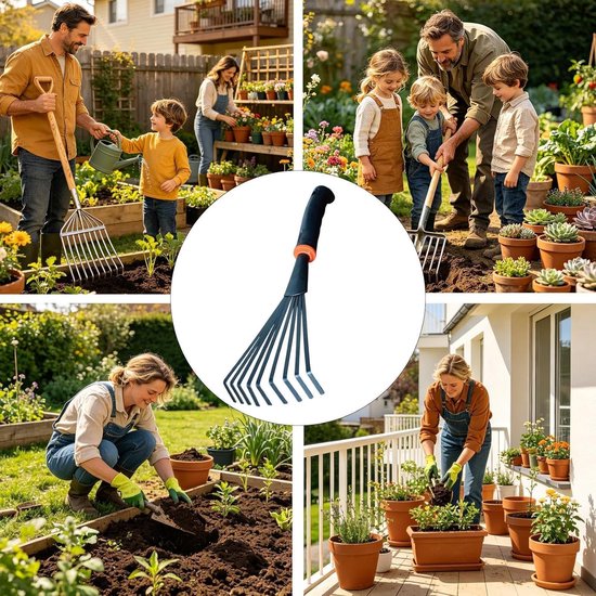 Tuintroffel - Graafgereedschap Handschop - Bodem Losmaken - Roestbestendig Koolstofstaal - 35 cm Lengte - Zwart — afbeelding 2
