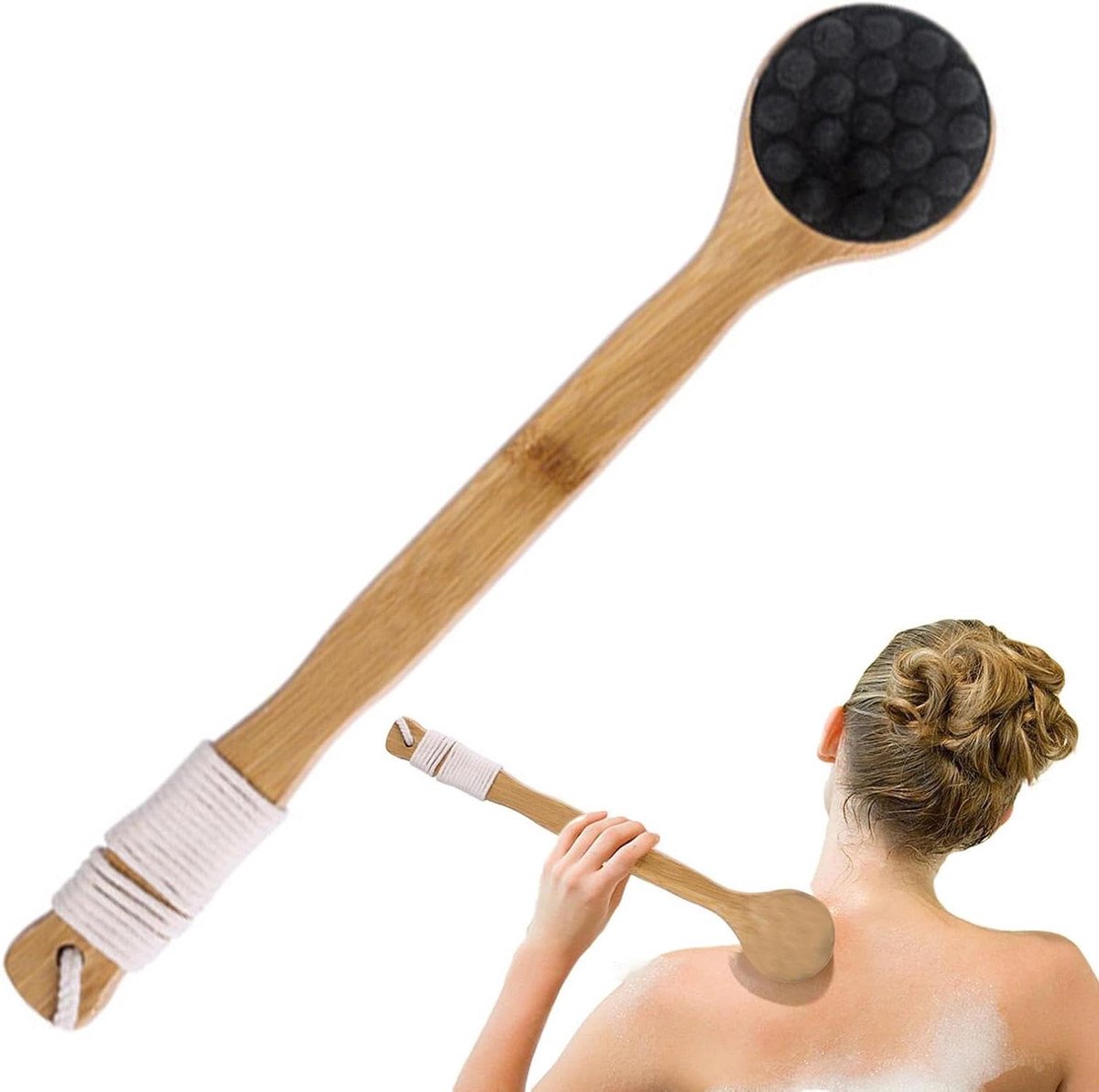 Lichaamsborstel - Rugborstel Douche - Huid Reinigen - Massage Bultjes - 40 cm Handgreep - N.v.t.