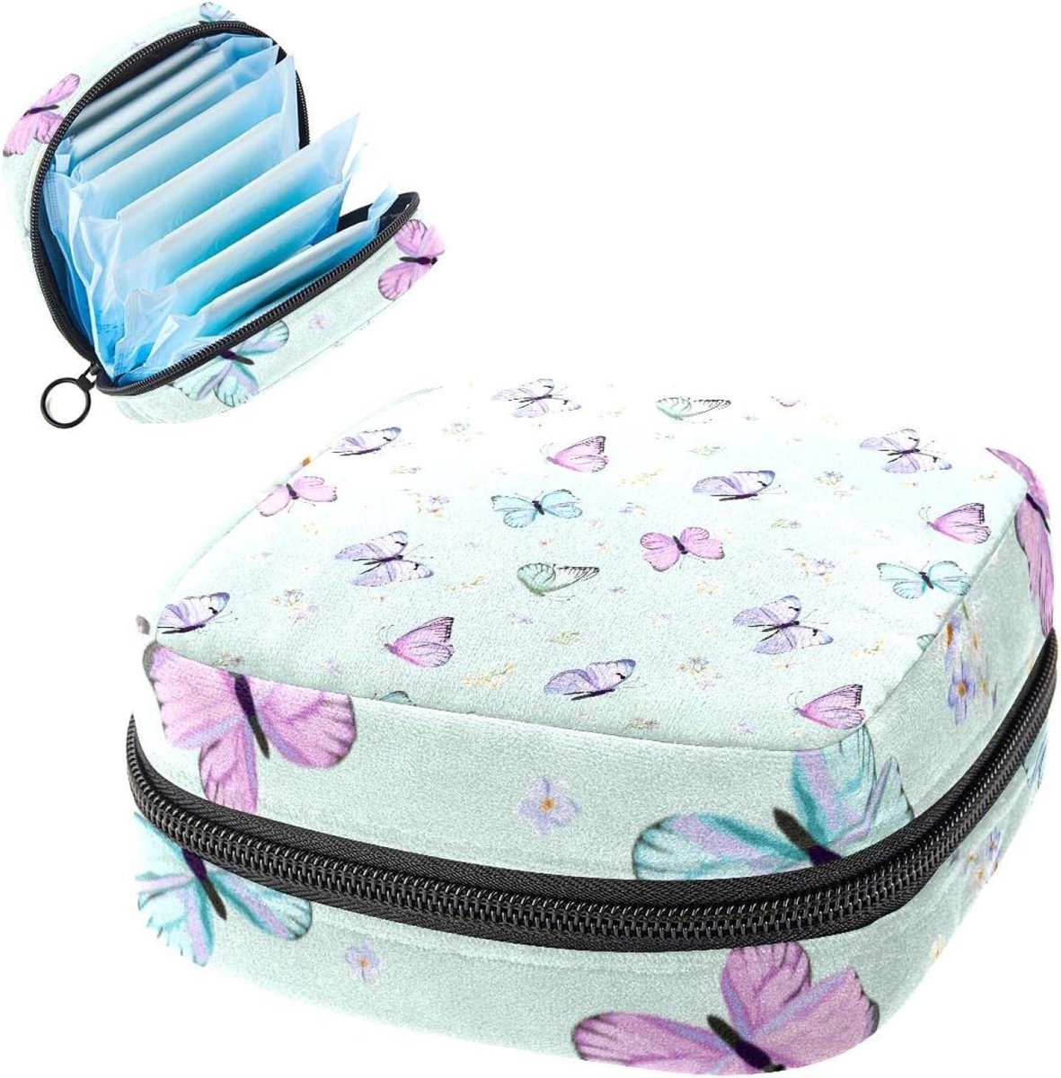 Periode Pouch - Opbergtasje Maandverband - Discrete Opslag - Zacht Duurzaam Materiaal - 17x17x12 cm - Meerkleurig