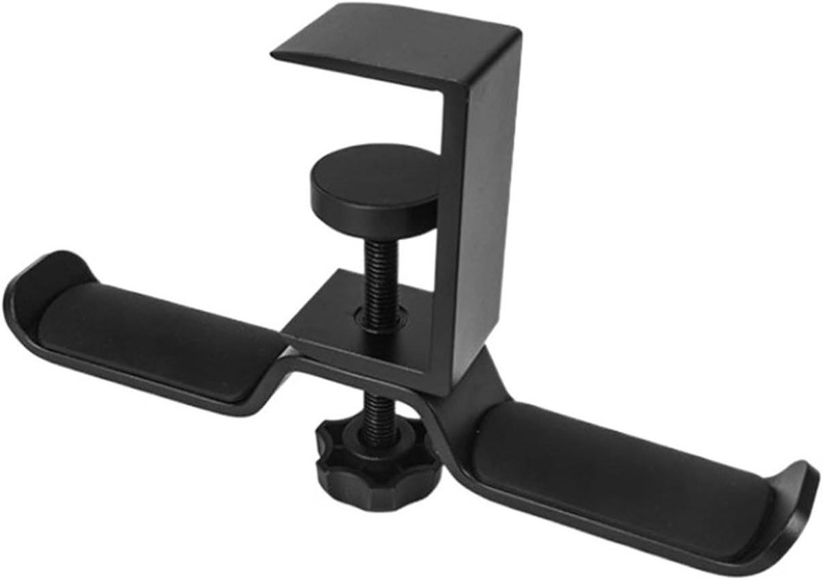 Koptelefoonhouder - Hoofdtelefoonstandaard - Bureau Organisatie - Verstelbare Armklem - 19 cm - Zwart