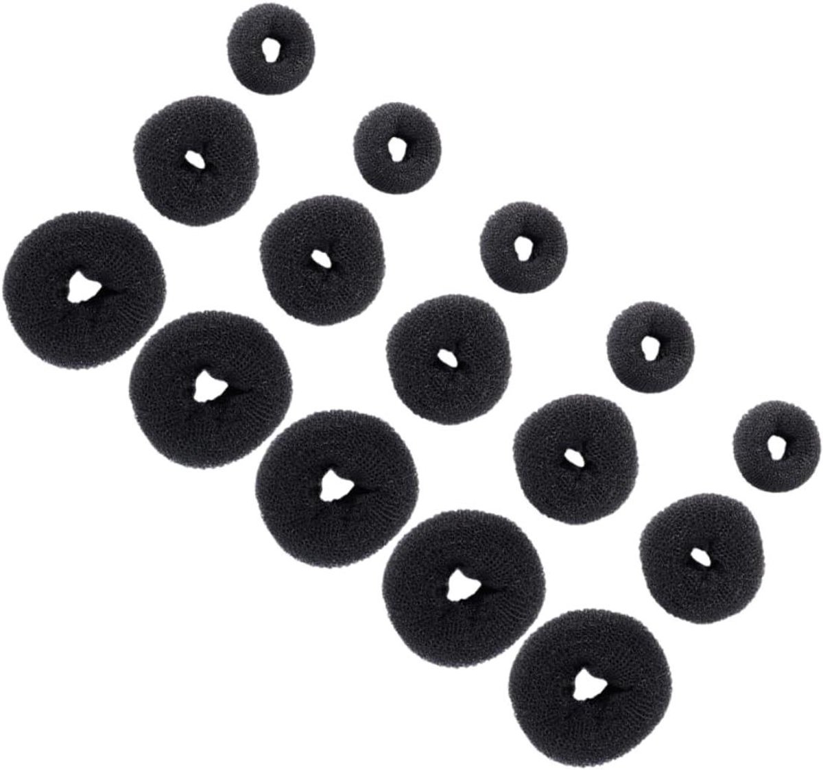 Haarring Set - Haarstyler Hulpmiddel - Haar Opsteken - Maakt Volle Dutt - 15 Stuks - Zwart
