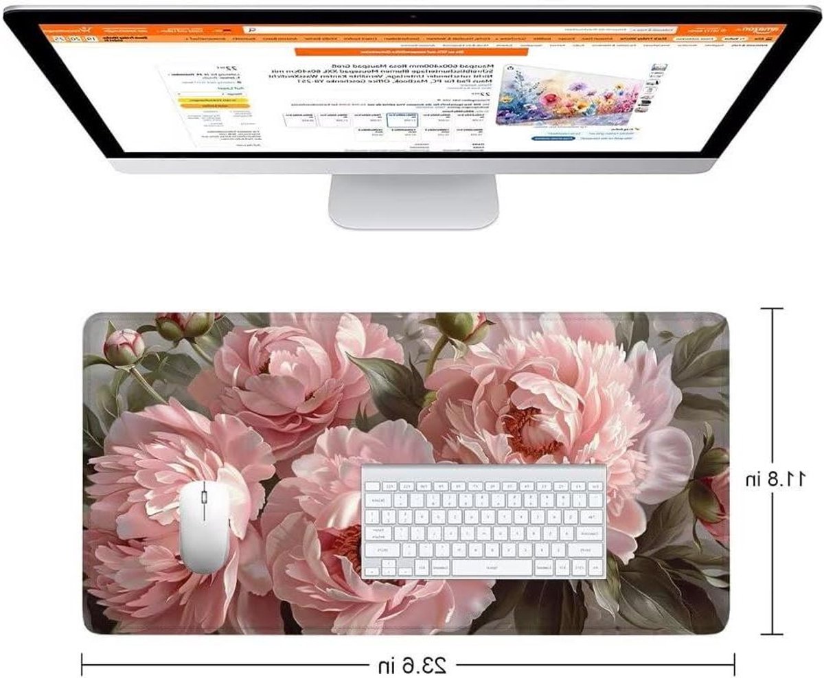 Bureauonderlegger Muismat - Grote Desk Pad - Comfortabel Werken - Glad Precisie Oppervlak - 120 x 60 cm - Meerkleurig Bloemen