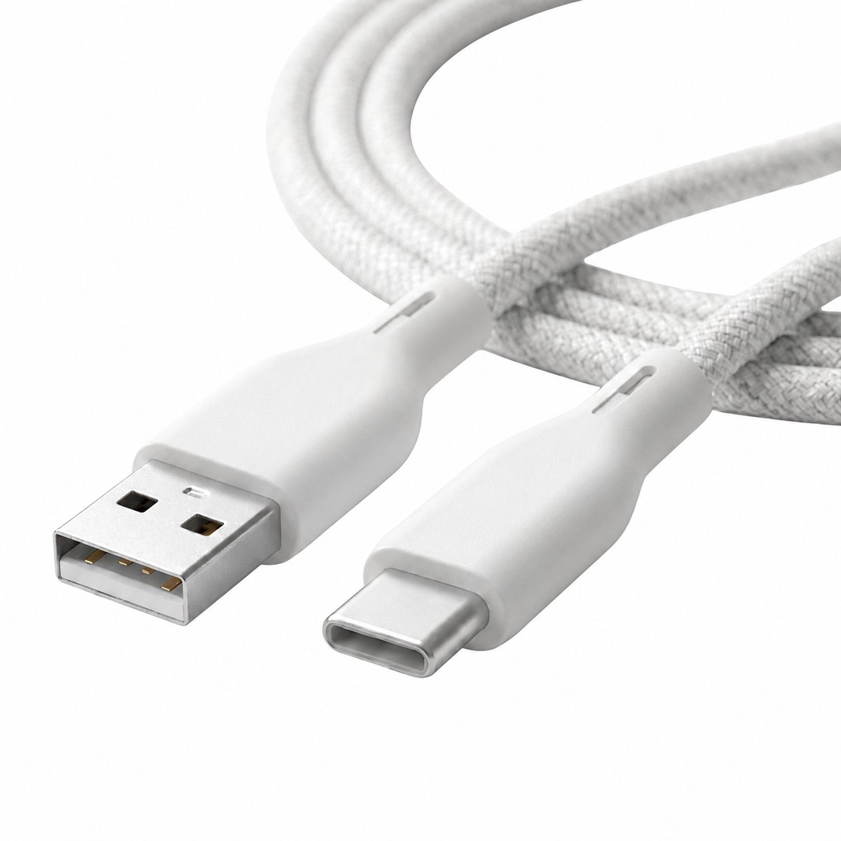 Ëssentials by Upström USB-A naar USB-C Kabel 60W – Oplaadkabel 2,5m – Snelladen & Datalabel – voor Samsung, Android & iPhone 15 (USB-C) - Gerecycled & Extra Sterk