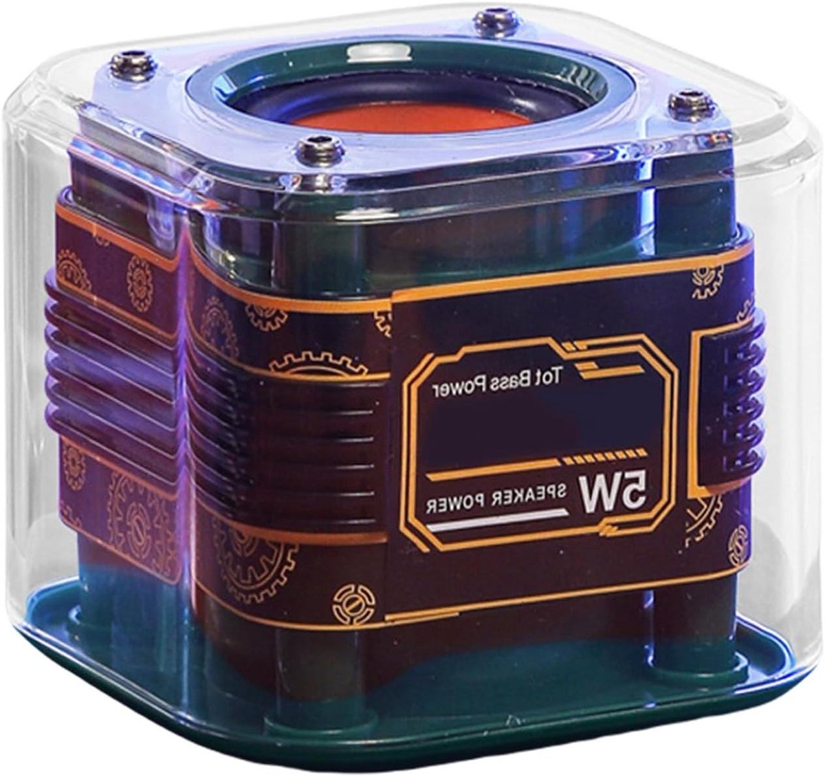 Draagbare Luidspreker - Draadloze Audio - Muziek Streamen - Transparant Design - 8x8x8 cm - Donkergroen