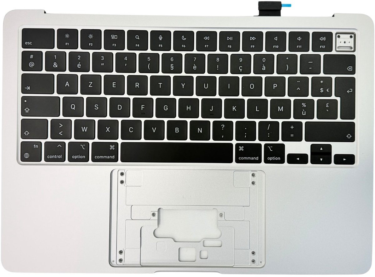 ZeLiT Premium Topcase voor MacBook Air 2024- A3113 13 inch M3 top case met toetsenbord AZERTY zilver