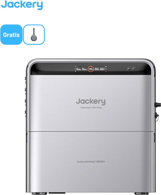 Jackery SolarVault 3 Pro Max & BP2500 Thuisbatterij 5,04 kWh Opslag 2,5 kW Veilig Compact Noodstroom