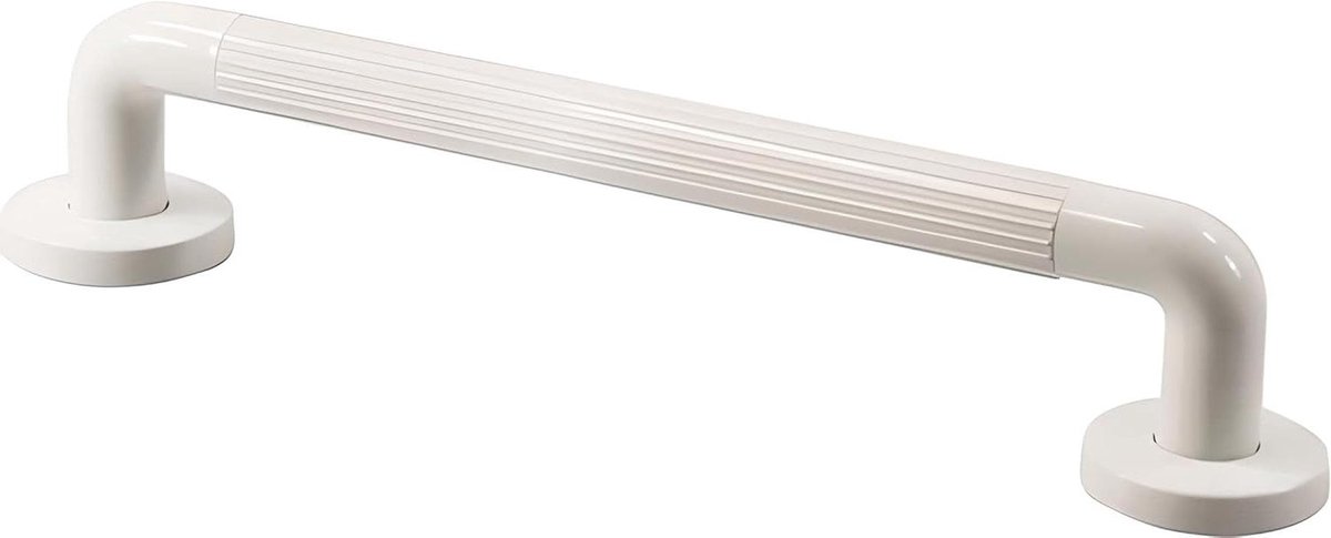 Handgreep PVC - Wandbeugel Steun - Extra Veiligheid - Geribbeld 32mm Buizen - 45 cm - Wit