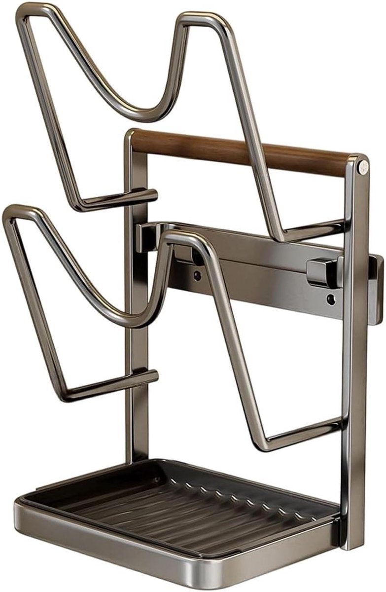 Dekselhouder - Kookgerei Organizer - Keuken Opbergen - Druppelvangbak - 22 cm - Zwart