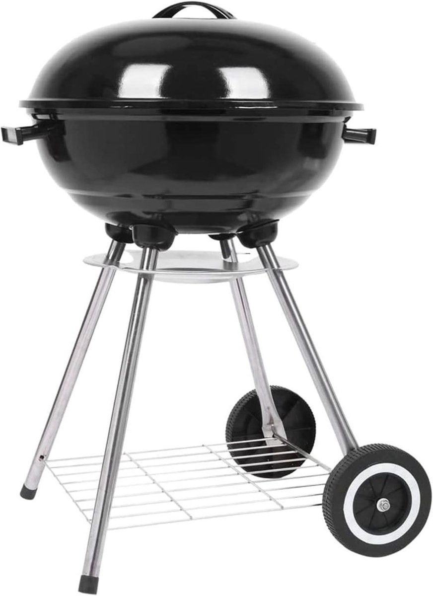 Houtskoolbarbecue Waterkoker - Draagbare Grill - Buiten Koken - Met Wielen - 435 cm - Zwart