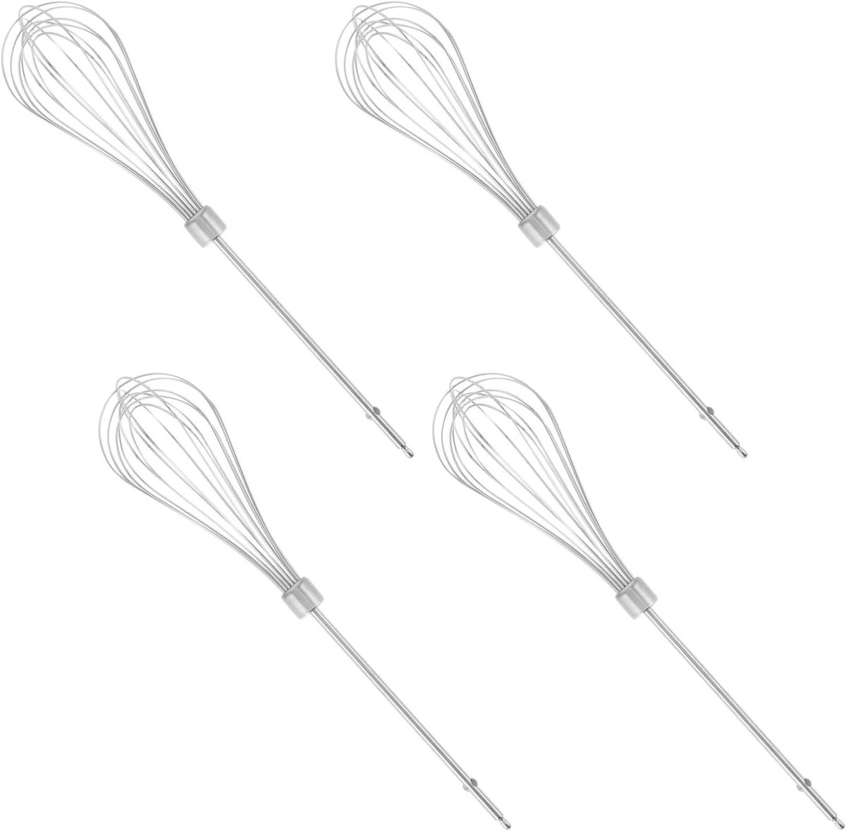 Handmixer Kloppers Blender Onderdelen Bakken en Mixen Duurzaam Roestvrij Staal 4 Stuks Zilver