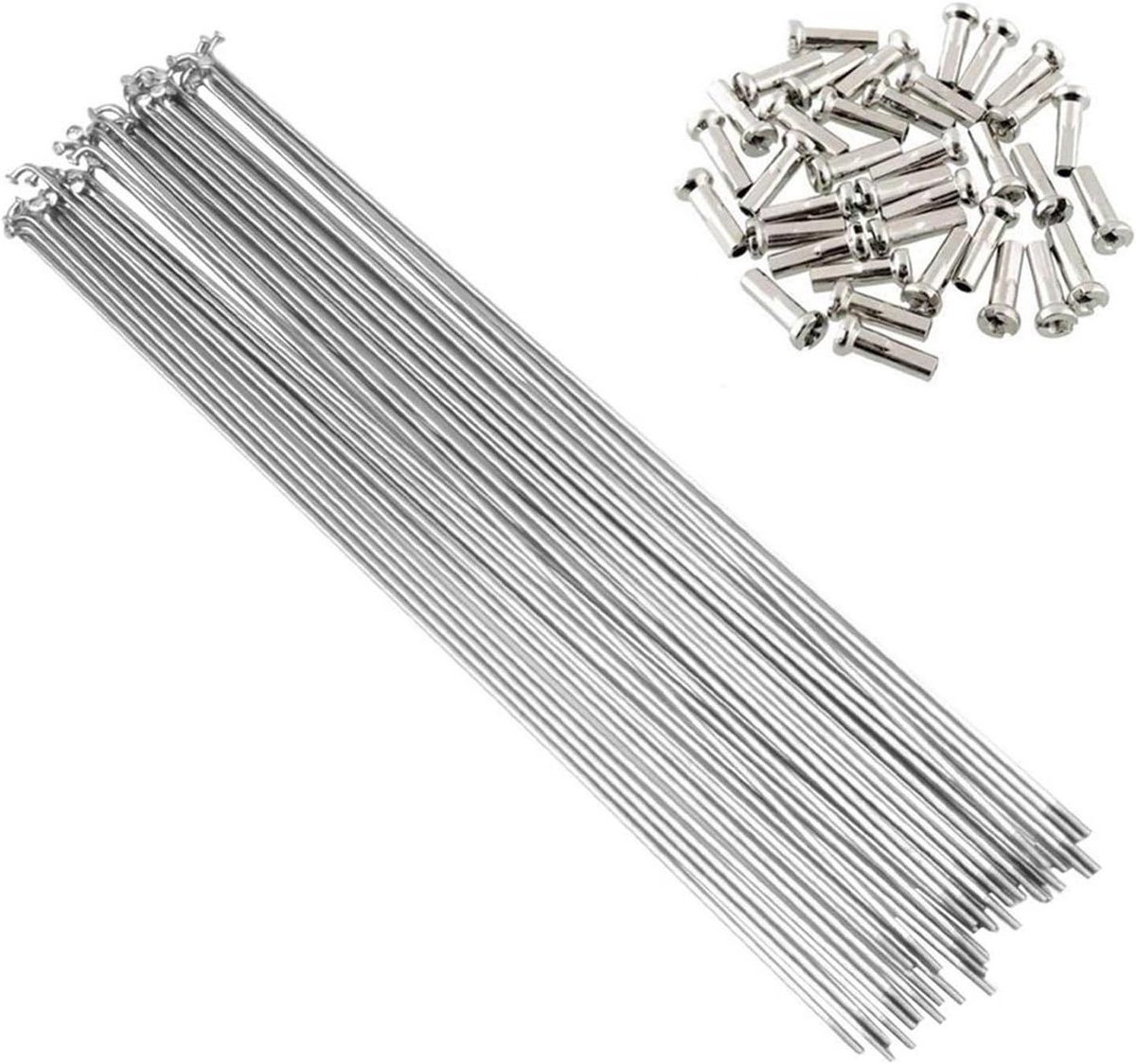 Fiets Spaken - Wiel Onderdelen - Fiets Reparatie - Roestvrij Staal - 292mm Lengte - Zilver