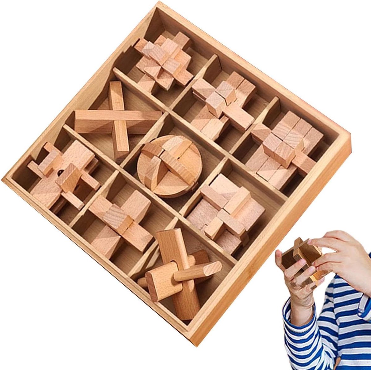Houten Puzzels - Steekspel Sets - Hersentraining Kind - Veilig Robuust Materiaal - 26 x 18 cm - Niet Gespecificeerd