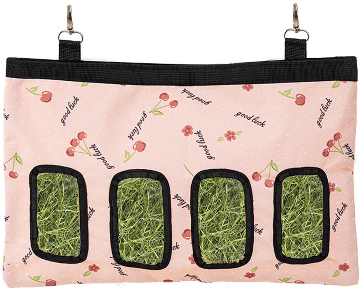Innovra - Cosensi - Dailygoods - Konijn Hooi Voederzak - Automatische Voederzakken - Duurzaam Oxford-doek - Roze - Geschikt voor Kleine Huisdieren - Ideaal voor Cavia's e