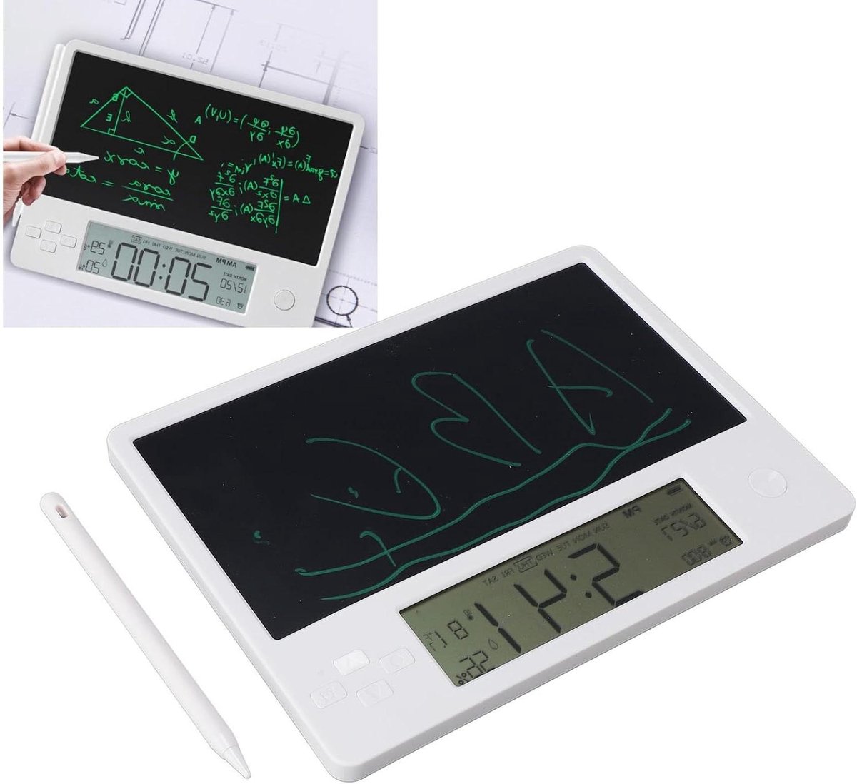 Digitale Planner - Schrijftablet Kalender - Afspraken Plannen - Tijd Temperatuur Weergave - 22 cm Breed - Zwart