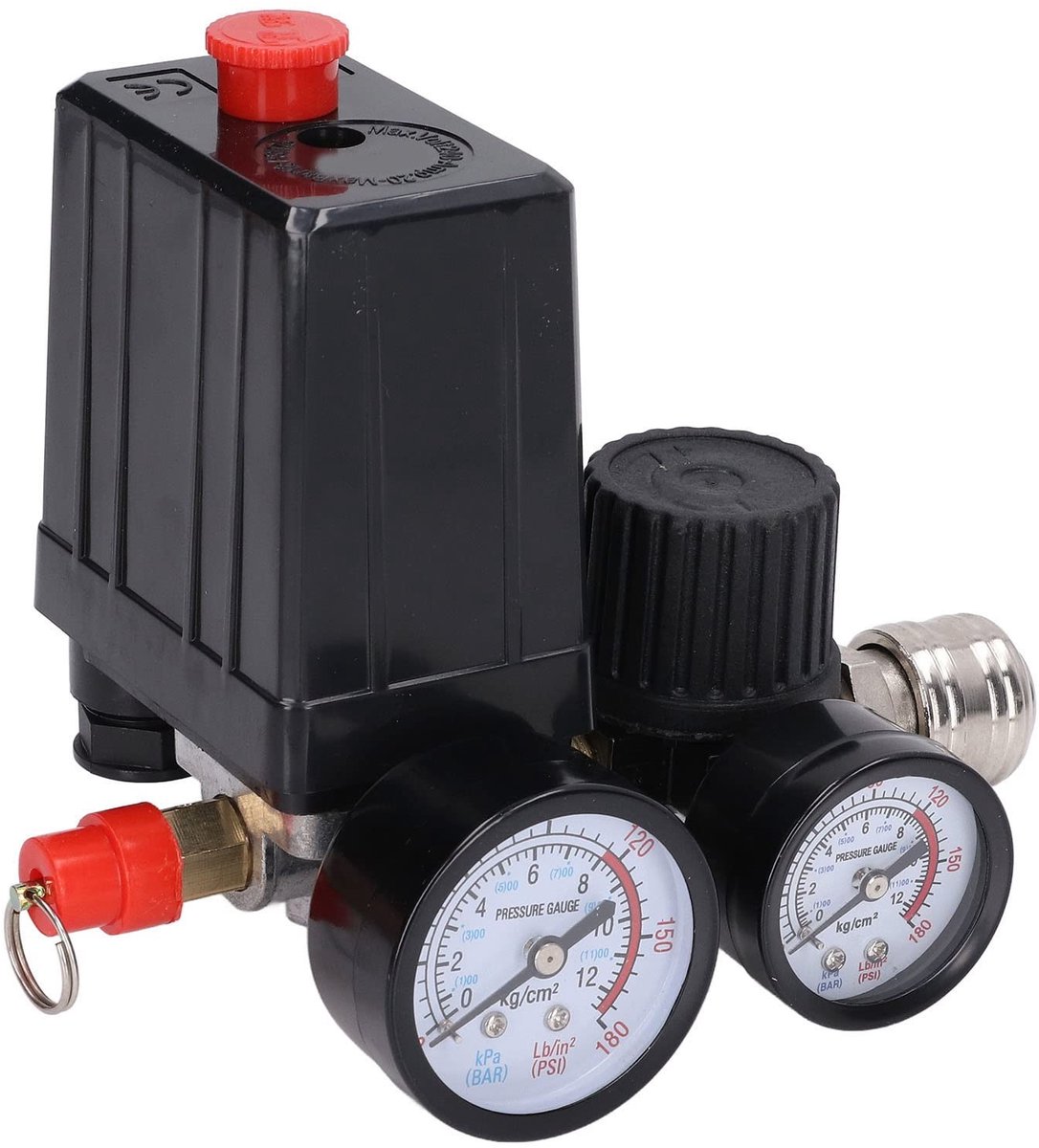 Innovra - Dailygoods - Dailygoody - Drukschakelaar - Spanningsregeling - Voor luchtcompressor - 220V 380V - 90-120PSI - Geschikt voor afblazen en banden oppompen