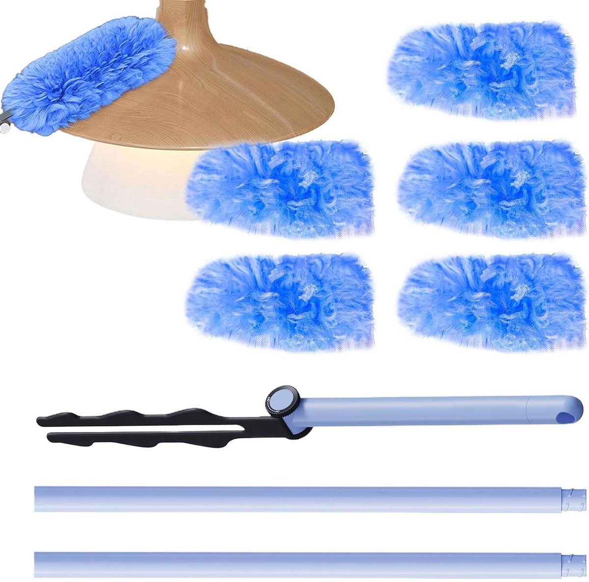 Microvezel Stofdoek - Wasbare Duster - Huis en Auto - 180 Graden Buigbaar - 80 cm - Grijs