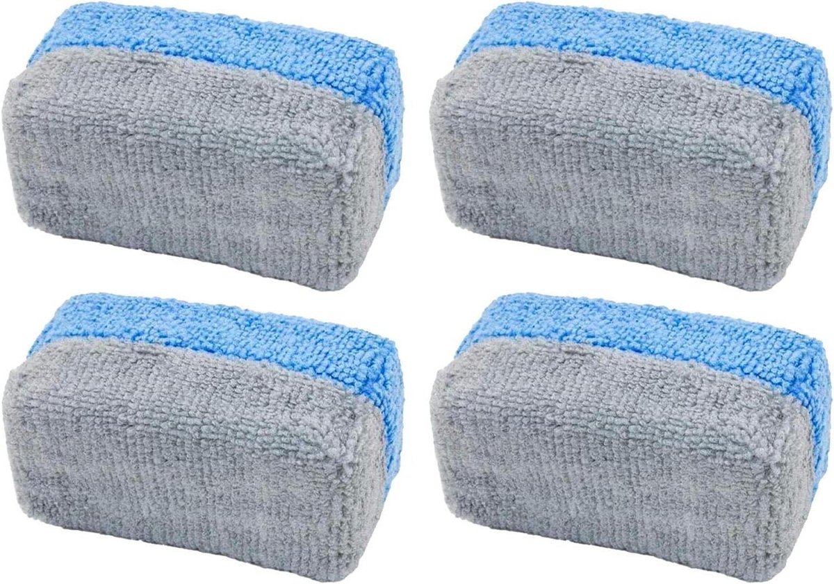 Applicator Pads - Reinigingssponzen - Auto Onderhoud - Krasvrij Gebruik - 4 Stuks - Zwart