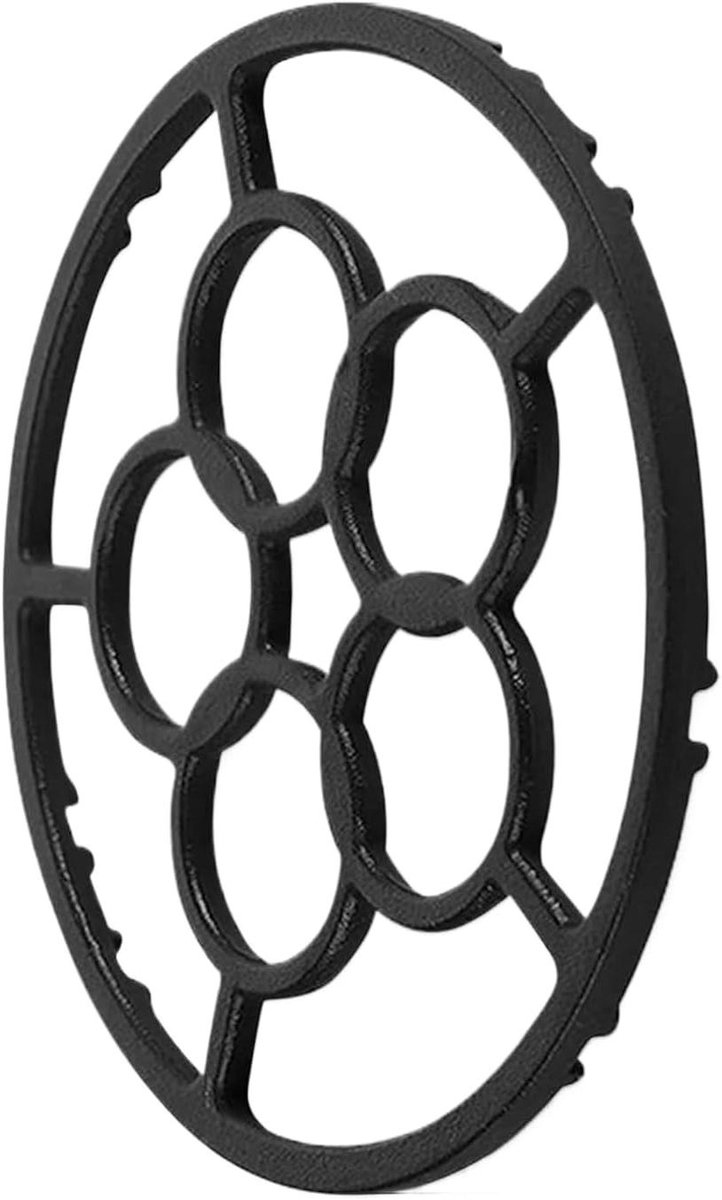 Wok Ring - Kookplaat Accessoire - Stabiel Koken - Anti-slip Basis - 18.3 cm Diameter - Zwart