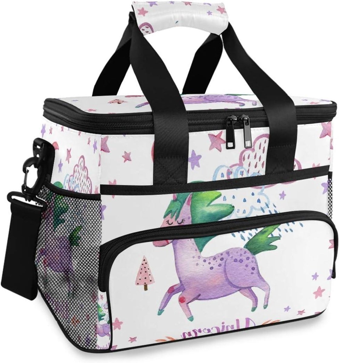 Koeltas Lunchtas - Geïsoleerde Tas - Lunch Meenemen - 3D Print Patroon - 15L Inhoud - Multicolor