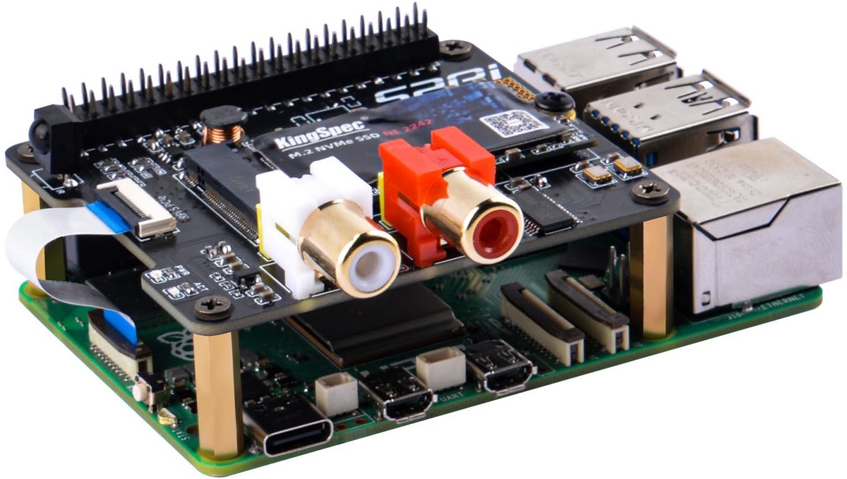 Innovra - Dailygoods - Dailygoody - PCIe naar NVMe SSD Hat - Uitbreiding voor Raspberry Pi 5 - Audio- en opslagcapaciteiten - Geschikt voor Raspberry Pi 5 - Model...