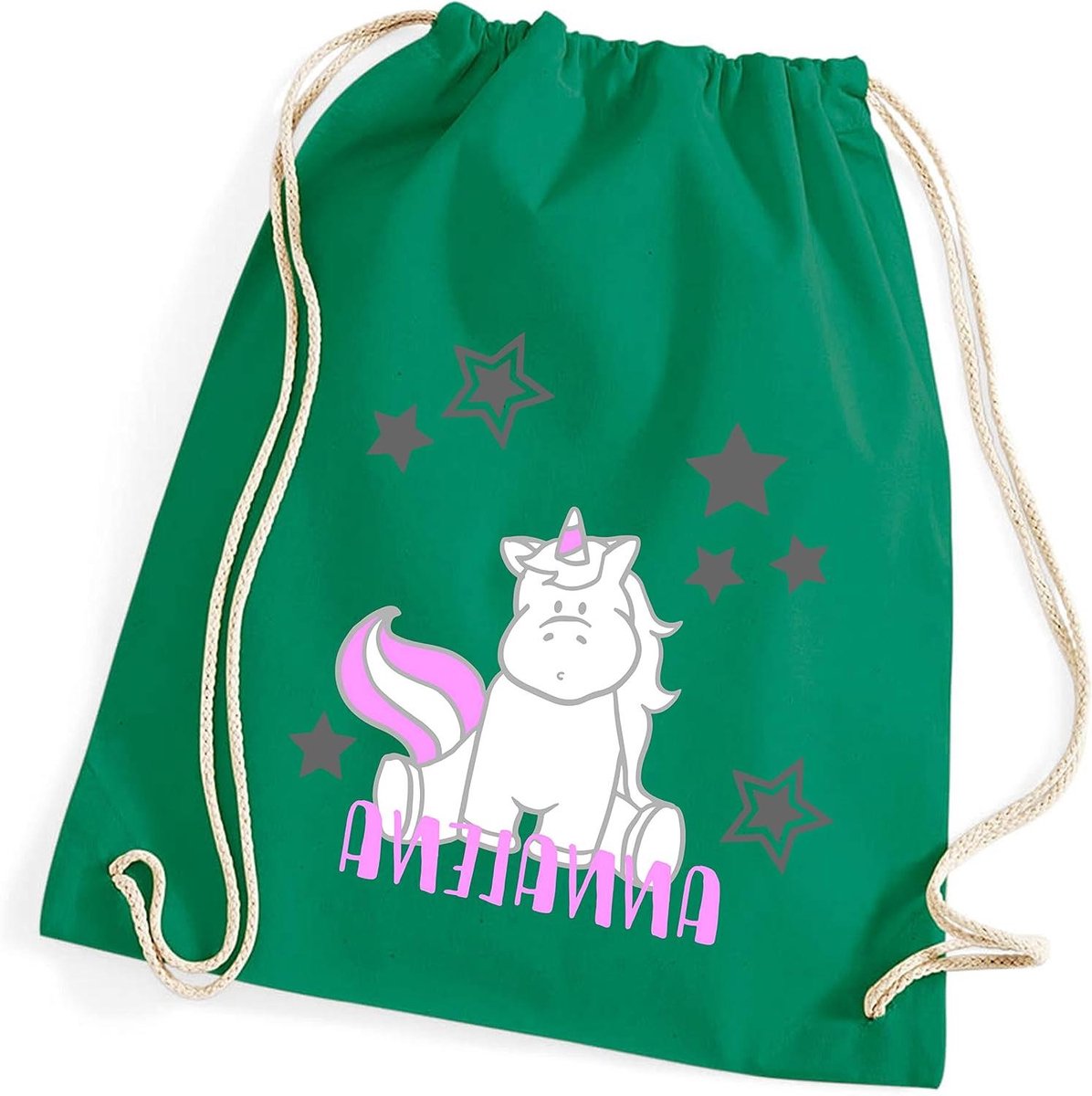 Sporttas Kinderen - Stoffen Tas - Persoonlijk Cadeau - Met Eigen Naam - 37 x 46 cm - Kelly