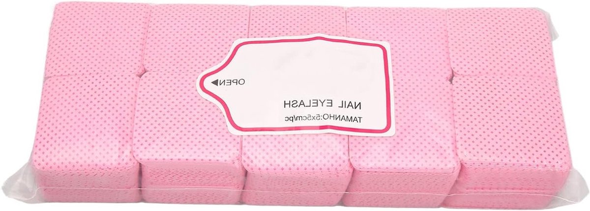 1000 Stuks Lintvrije Wimperschoonmaakdoekjes voor Nagelverzorging - Zachte Cellulose Wipes voor Nagellak, Lijm en Manicure Accessoires