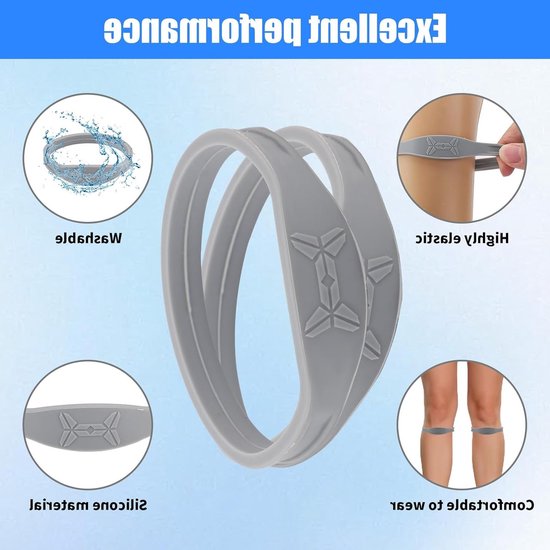 2 Stuks Patella Kniebanden, Siliconen Kniebraces voor Mannen en Vrouwen, Antislip Knieband Ondersteuning voor Sport, Basketbal, Voetbal en Volleybal — afbeelding 3