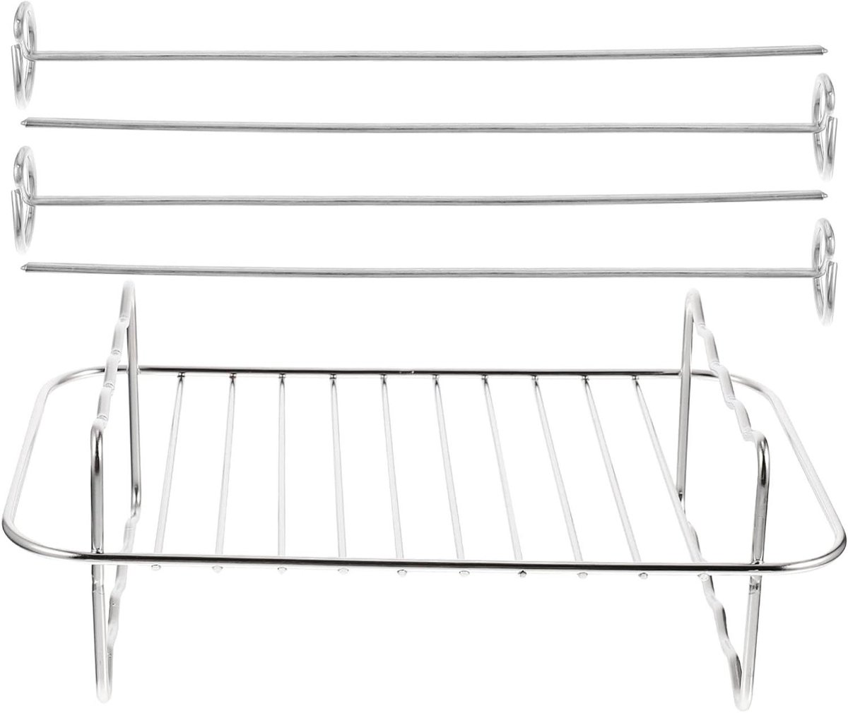 Grill Rek - Bakrek Keuken - Koken en Grillen - Roestvrij Staal - 20x14x8 cm - Zilverkleurig