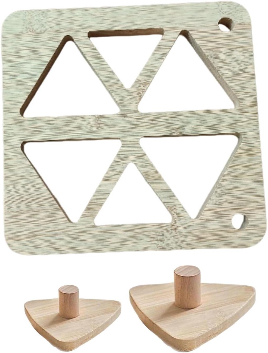 Rijstvorm - Rijstballen maker - Zelfgemaakte sushi - Natuurlijk hout - 6 gaten - Houtkleur