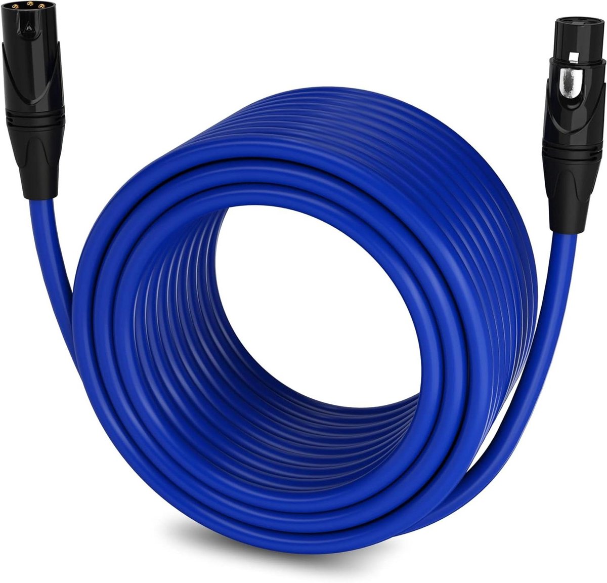 Microfoonkabel - XLR kabel - Professioneel geluid - Dubbele afscherming - 30 meter - Blauw