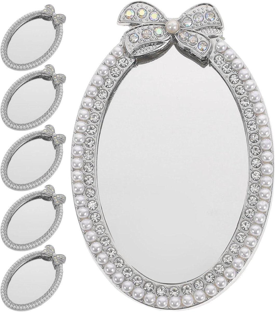 Telefoonspiegels Set - Decoratieve Spiegels - Smartphone Decoratie - Strass Frame - 6 Stuks - Diverse Kleuren