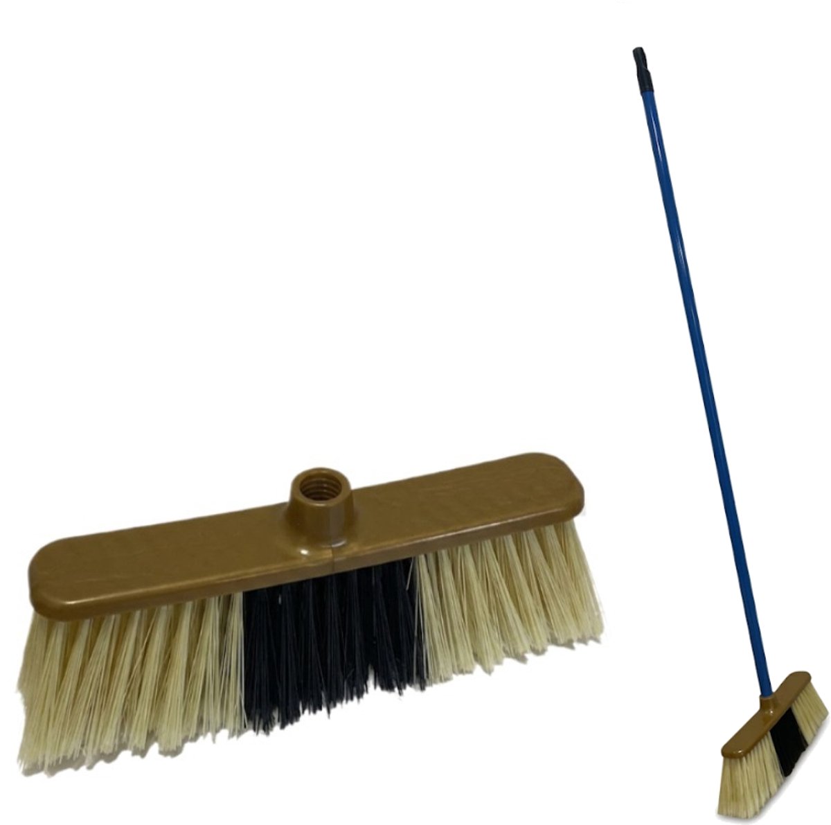 Clean Bezem met Steel - 132x28 cm - Binnenbezem - Voor Parket & Laminaat - Kamerveger - Zaalveger - Zachte Bezem - Straatbezem - Binnen Bezem - Geel - Ergonomische Huishoudbezem - Krasvrije Veger voor Gladde Vloeren - Fijnhaar Zachte Borstel